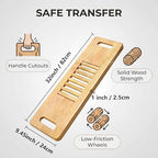 Wooden Transfer Board and Slide Board,Central scrollable,Senior and Handicap Move Assist and Slide Transfers, Holds up to 400 Pounds,2 Cut Out Handles(32x10x1”)
