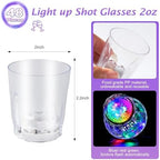 48 Pack Light up Shot Glasses Party Favors LED Flash Light Up Drinking Glasses Adults Shot Cups for Party Glow in the Dark Shot Glasses Supplies for Birthday Christmas Halloween Bar Easter