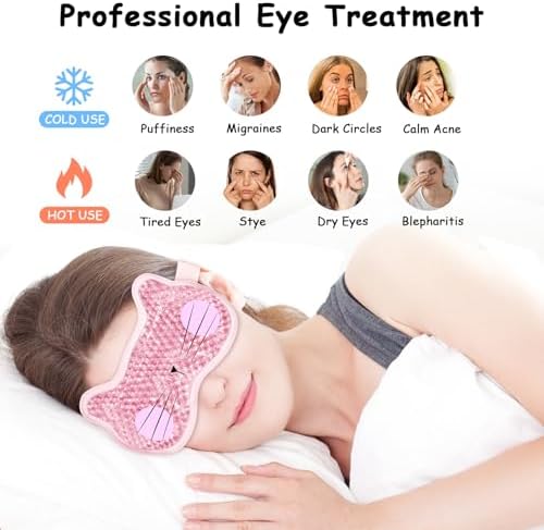 2PCS Cooling Eye Mask Gel Eye Mask, Reusable Hot Cold Therapy Cold Eye Mask for Post Surgery, Puffiness, Dark Circles, Eye Bags, Dry Eyes