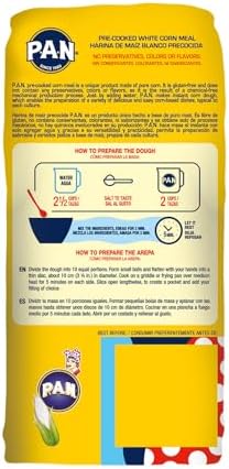 P.A.N. White Corn Meal – Pre-cooked Gluten Free and Kosher Flour for Arepas (2 lb 3.27 Oz / Pack of 1)