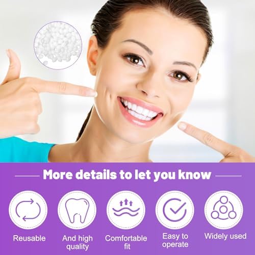 1.0oz / 30ml Moldable Tooth Repair Kit with Stainless Steel Tweezers and Dental Pick, Temporary Tooth Replacement Thermal Beads for Broken or Missing Teeth, Denture Repair, and DIY Oral Care
