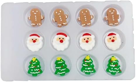 Sentovac 12pcs Edible Cake Decorations and Cupcake Toppers | Santa, Tree, Sprinkles for Christmas and Birthday Parties