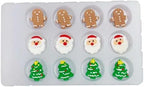 Sentovac 12pcs Edible Cake Decorations and Cupcake Toppers | Santa, Tree, Sprinkles for Christmas and Birthday Parties