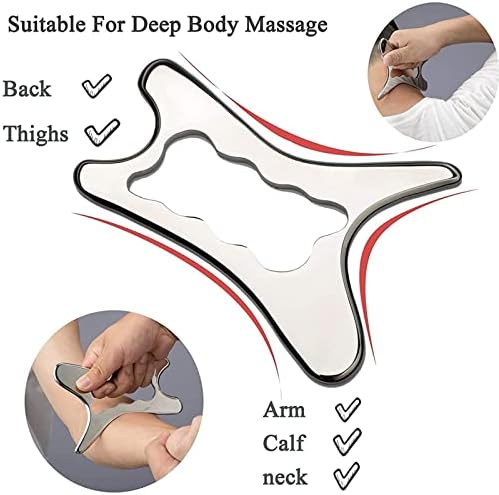 MOBYAT Stainless Gua Sha Tools Steel Scraping Massage Tool Massage Tools for Relaxing Soft Tissue, Reduce Head, Neck, Back Pain 1Pcs