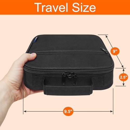 Medium Travel Pill Bottle Organizer, Slim Medicine Bag, Carrier for Medications and Medical Supplies - Black