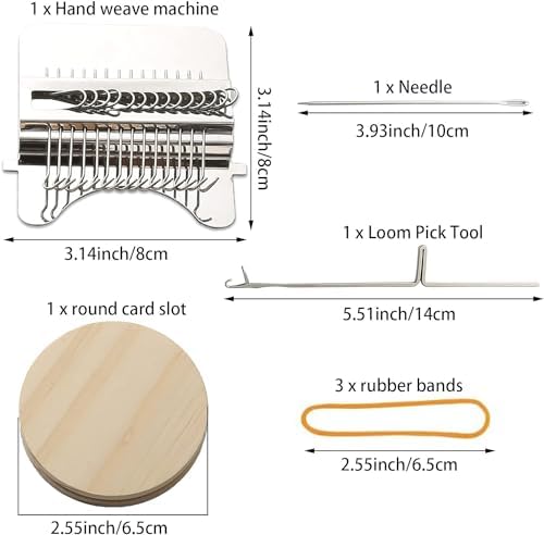 DGYJJZ Darning Loom Speedweve Type Weave Tool, 14 Hooks Convenient Small Weaving Loom Kit for Beginners Quickly Mending Jeans, Repair Holes, DIY Beautiful Weaving Arts on Clothes Socks