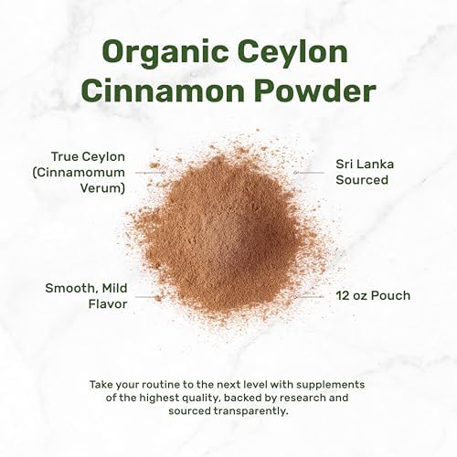 DEAL SUPPLEMENT Organic Ceylon Cinnamon Powder, 12 oz | Sri Lanka Source | Fine Ground True Ceylon Cinnamon (Cinnamomum Verum) | Smooth, Delicate Flavor for Coffee, Tea, Baking | Non-GMO, Gluten Free