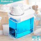 Laundry Detergent Dispenser-1 Pack, 37 oz Detergent Dispenser with 4 Removable Labels, Laundry Soap Dispenser for Laundry Room Organization and Storage, BPA Free & PET Plastic Clear