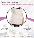 ITA-MED Unisex Wool Warming Support Abdominal Binder, Natural Therapeutic Warmth w/ 80% Wool, Medium