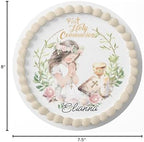 7.5 Inch Edible Cake Topper – First Holy Communion Girl Birthday Party Collection of Edible Cake Decorations round