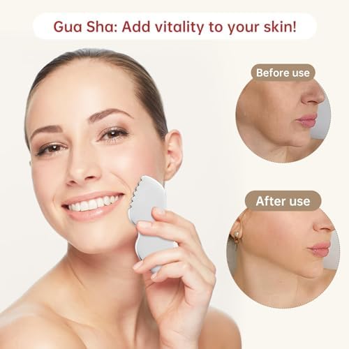 Stainless Steel Gua Sha Facial Tools Metal Detail Gua Sha Stone Body Lymphatic Drainage Massager Face Guasha Face Sculpting Tool Skin Care