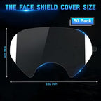50 Pack Peel Off Lens Cover Compatible for 3M Respirator Masks 6885, 6000, 6700, 6800, 6900 Series, Faceshield Cover Lens, Full Face Mask Protector 9.9" x 5.6", Respirator Face Shield Cover