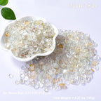 Erliway 7-9mm Natural Topaz Crystal Chips, 100g Polished Healing Crystal Chips Crushed Tumbled Stones for Vase Filler, Aquarium Gravel, Reiki Healing, Meditation, Home Decor and DIY Jewelry Crafts
