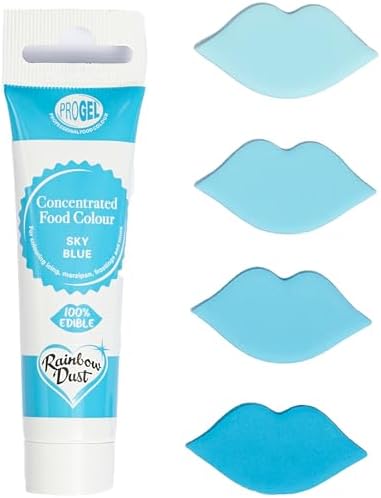 Rainbow Dust ProGel® Concentrated Food Colour, Sky Blue Colouring Gel For Baking and Cake Decorating, 25g Tube