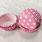 Lucky Star Pink Polka Dot Paper Muffin Cupcake Liners case Baking Cups 100 pcs,Standard Size 2x1.25inch