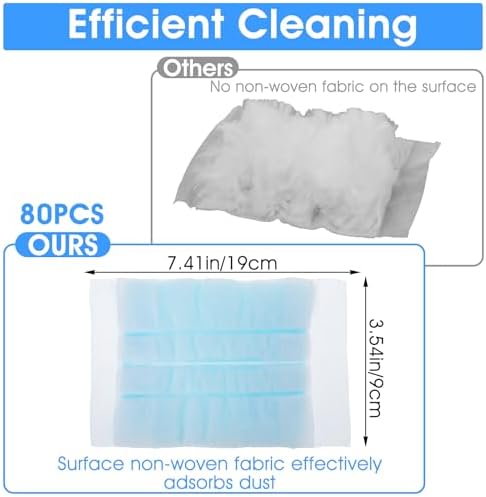 Kifmurase 80PCS Electrostatic Duster Refills Compatible with Swiffer Duster, Feather Microfiber Dusters Disposable Alternative, Multi Surface 180° Dusters Replacement for Home Cars Blinds Cleaning