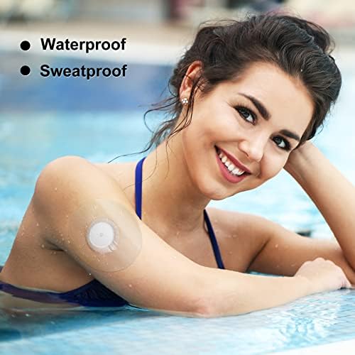 55Pack Freestyle Libre Adhesive Patches Breatheable Waterproof Libre Sensor Patches-Clear CGM Patches with No Glue in The Center-Enlite-Guardian-Freestyle Libre 14 Days Sensor Patches