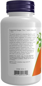 NOW Foods Supplements, Garlic 5,000 (Allium sativum), Enteric Coated, Odor Controlled, 90 Tablets