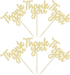 Gyufise 36Pcs Gold Glitter Thank You Cupcake Toppers Thank You Cupcake Picks for Birthday Anniversary Thanksgiving Day Wedding Bridal Party Decoration Supplies