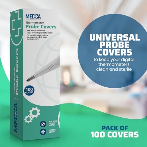 Thermometer Probe Covers - Pack of 100 - Universal and Disposable Probe Cover Box for Digital Thermometer