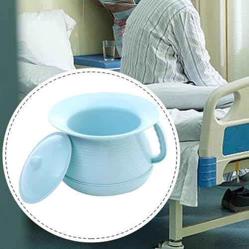 Spittoon with Lid for Kids Bedside Commode Bucket Chamber Pot Potty Pee Bucket for Household Bedroom Seniors Camping, Travel, Blue