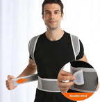 Breathable Posture Corrector for Men and Women Full Back Brace Humpback Girdle Spine Lumbar Support Belt Therapy Corset Shoulder Neck Clavicle Waist Pain Relief(Grey,XL)