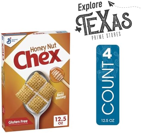Chex 4-Pack of Honey Nut Gluten Free Breakfast Cereal, 12oz Box + 1 Freebie by Lavinia Essentials