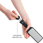 DYNESSE Foot File. Best Premium Pedicure Foot Rasp and Callus Remover. 3-in-1 Tool. Removes Hard Skin. No Risk of Injury. Stainless Steel. Ergonomic Handle. Washable. Works on Both Wet and Dry Feet.