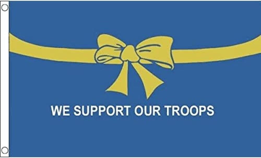 AZ FLAG - We Support Our Troops Blue Flag - 2x3 Ft - 100D Polyester American Army Banner with Two Metal Grommets - Fade Resistant - Vivid Colors - 2' x 3' Feet - 90x60 Cm