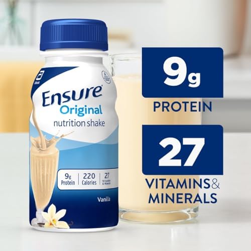 Ensure Original Vanilla Nutrition Shake | Small Meal Replacement Shake | Ready To Drink | 9g Protein, 27 Vitamins and Minerals | 8 fl oz - 6 Pack