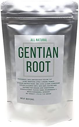 Yellow Gentian Root - Cut, Dried & Natural Gentiana Lutea - Genetian Roots - Long Dan Cao - Origin: France - Net Weight: 1.76oz/50g