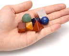Top Plaza 7 Chakra Healing Crystals Kit Sacred Geometry Platonic Solids Crystals Reiki Tumbled Stones Set Lucky Decoration W/Black Obsidian Stand