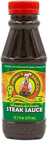 Jimmy’s Steak Sauce, Versatile Cooking & Grill Sauce, Meat Marinade, BBQ Sauce, Dipping Sauce & More (12.7oz 2 Pack) – Tomato Based w/Worcester Sauce & Secret Spices No MSG, Kosher, Halal Sauce