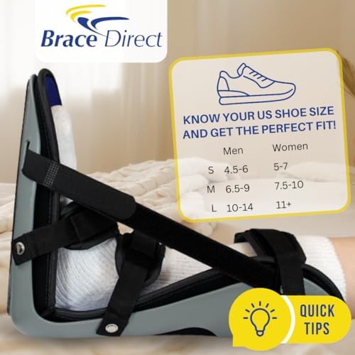 Brace Direct Plantar Fasciitis Posterior Night Splint - Rigid Orthopedic Sleeping Boot for Heel Pain, Achilles Tendonitis, Foot Drop and Heel Spur Relief (Large - US Shoe Men 10-14 / Women 11+)