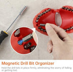 Homaisson Denture Drill Bit Holder with 28 Bits, Teeth-Shaped Bit Storage Box, Magnetic Quick Change Drill Bit Organizer, Portable 1/4" Bit Storage Rack