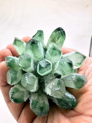 Natural Green Quartz Crystal Cluster - Large Raw Green Stone Specimen, Rough Quartz Mineral Geode for Home Decor, Office Ornament & Crystal Collection