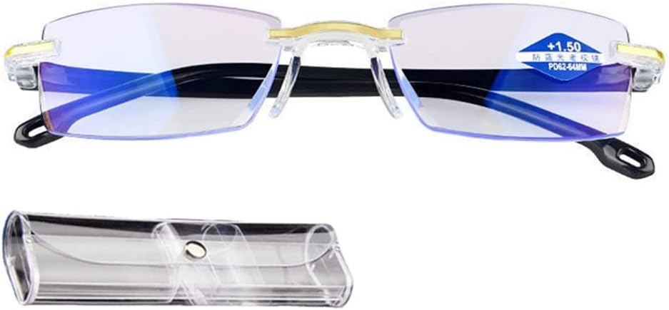 Color Glint Sapphire High Hardness Anti-blue Progressive Far And Near Reading Glasses, For man and woman