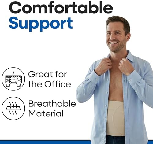 Abdominal Binder Post Surgery Tummy Tuck | Postpartum Belly Band Wrap | Post C Section Belly Binder | Stomach Compression Hernia Belt For Men or Women After Pregnancy Hysterectomy (L/XL)