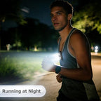 2 Pack Running Light for Runners, Clip on Flashlights Rechargeable Safety Lights for Walking at Night Hands Free Flashlight Portable LED Work Light Warning Flashing Camping Hiking Walking Dog Black
