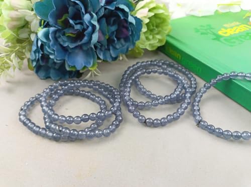 jet Iolite Stretch Bracelet 6 mm A++ Gemstone Amulet Charms Healing Energy Metaphysical Confidence Progress Strength Prosperity Peace Divine