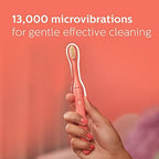 Philips One Electric Toothbrush by Sonicare HY1100/51 - Micro Vibrations, Soft bristles That Gently Polish and whiten teeths, 3 Month Battery Life, 2 Minute Timer and Quadpacer Red