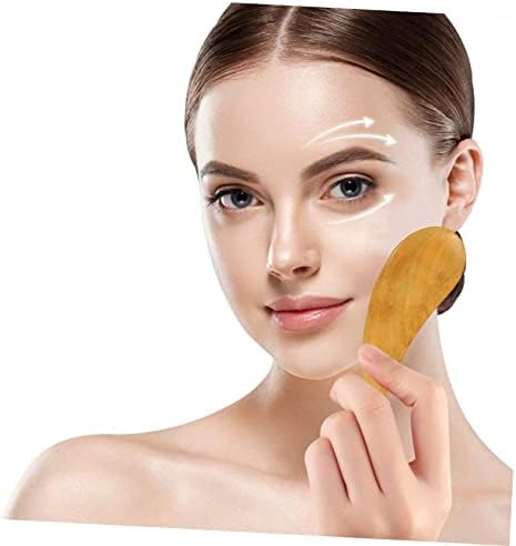 PartyKindom 4pcs Wooden Face Massager for Women Multifunctional Gua Sha Scraper Tools for Facial Relaxation Massage Burr Natural Wood Includes Ear S Shape Finger and Heart Shaped Scrapers