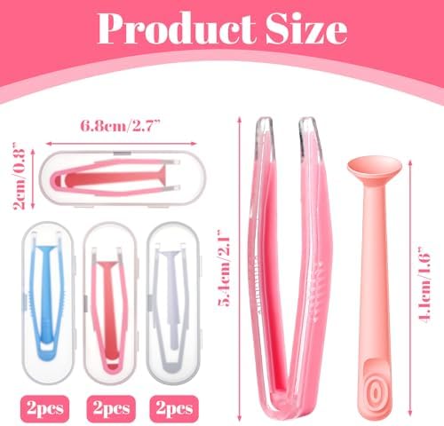 6PCS Contact Tool Remover And Inserter,Portable Contact Lens Remover, Contacts Lenses Applicator Tool with Tweezers Suction Stick Storage Case, for Remove Artificial Eyes Scleral Lenses