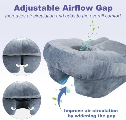 HOMCA Face Down Pillow After BBL or Eye Surgery - Home Massage Pillow Stomach Sleeping Face Down for Bed with CertiPUR-US Certified Memory Foam and Removable Cover
