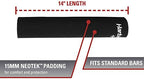 Harbinger NeoTek Foam Core Bar Pad, Standard 14" & Olympic 16" for Squats, Lunges, Hip Thrusts, Weightlifting