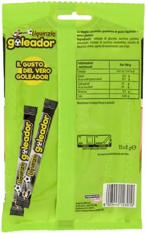 Goleador Licorice Chewy Candy, Double Layer, 15 Individually Wrapped Pieces