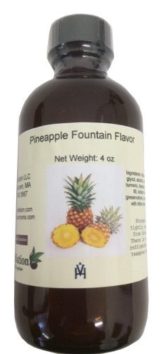 OliveNation Pineapple Flavor Fountain - 4 ounces - Kosher labeled - Gluten, Sugar, Calorie and Alcohol Free - Perfect for smoothies, icecream, shakes, and other diet drinks