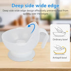 Spill Proof Scoop Bowl, Self Feeding Adaptive Bowl Adaptive Eating Utensils with Handle and Suction Base for Adults Elderly Disabled, Parkinson’s, Dementia (1PCS)