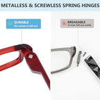 Eyekepper Metalless Screwless Reading Glasses Spring Hinges 6 Pack Vintage Readers for Men +2.75