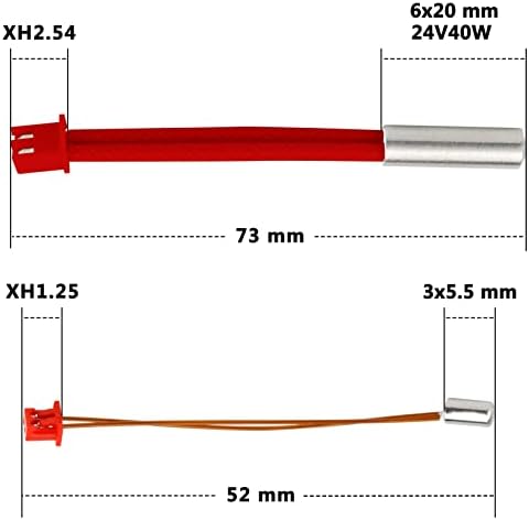 Sprite Extruder Pro Kit 300℃ Cartridge Heater 24V 40W + Thermistor NTC100K High Temperature Sensor Compatible with Creality Ender 3 S1 Pro, CR10 Smart Pro, Sermoon V1 3D Printer (Heater thermistor)
